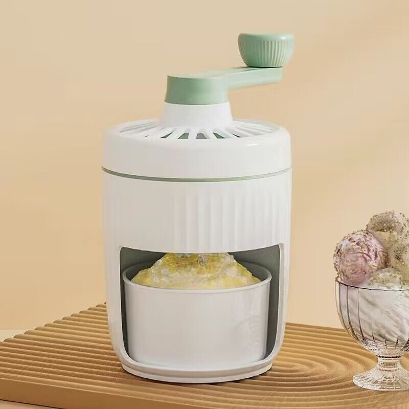 Hand-Cranked Ice Crusher - making a slushy