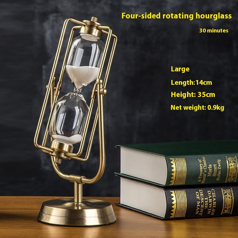 Wooden Hourglass Timer - warm wood grain detail