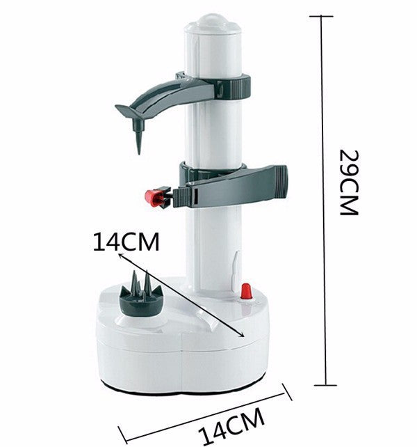 Electric Fruit & Vegetable Peeler - clamp holding a potato in place