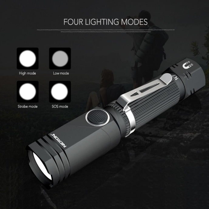 Hands-Free LED Flashlight with 360 Clip and Magnet - light modes