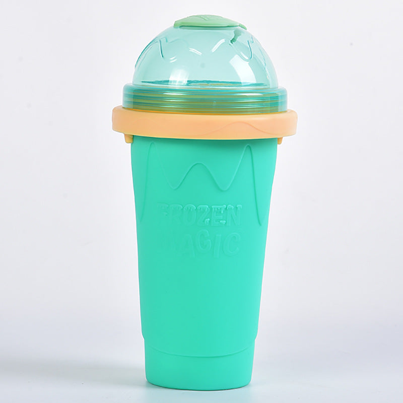 Quick Slushy and Smoothie Squeeze Cup - size reference in hand