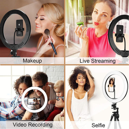 Selfie LED Ring Light with Tripod - phone mounted for streaming