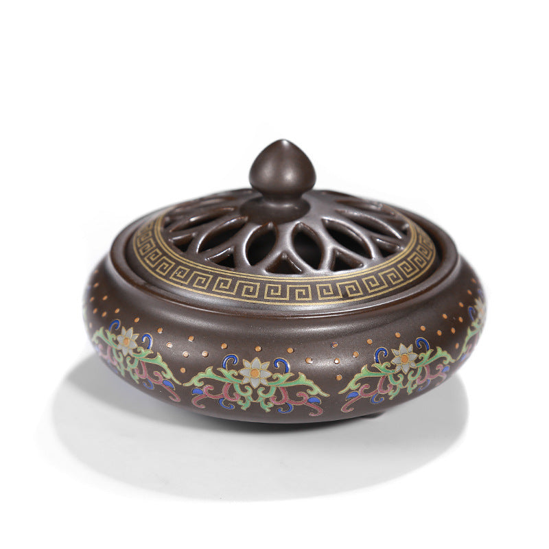Ceramic Backflow Incense Burner - surface texture detail