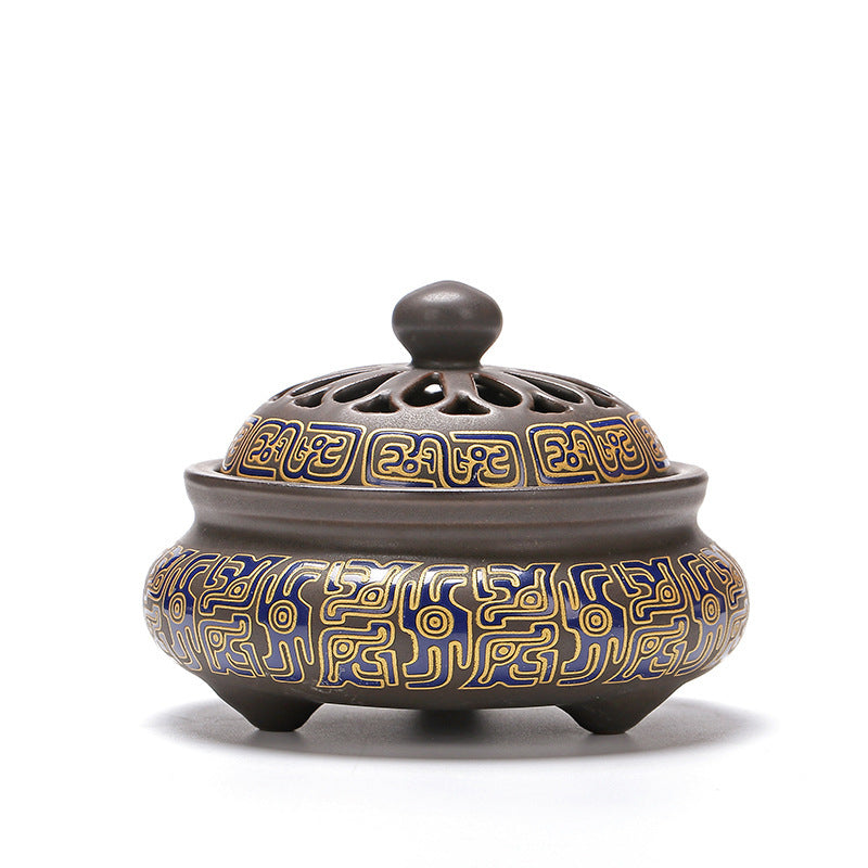 Ceramic Backflow Incense Burner - backflow smoke effect during use