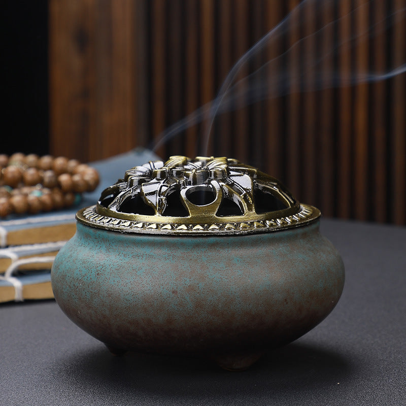 Buddha Ceramic Incense Burner - back view