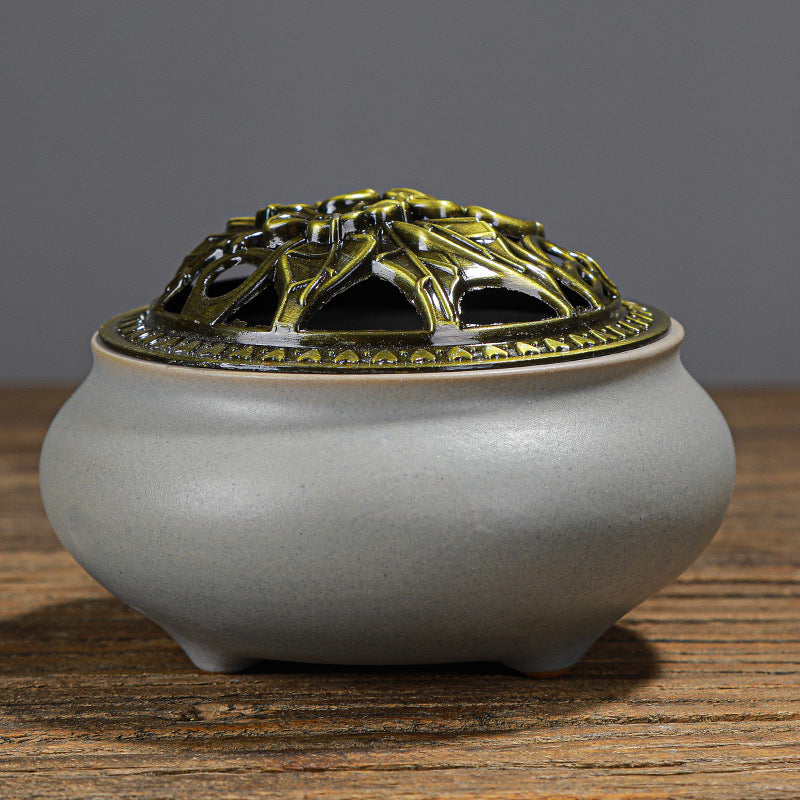 Buddha Ceramic Incense Burner - beside incense sticks