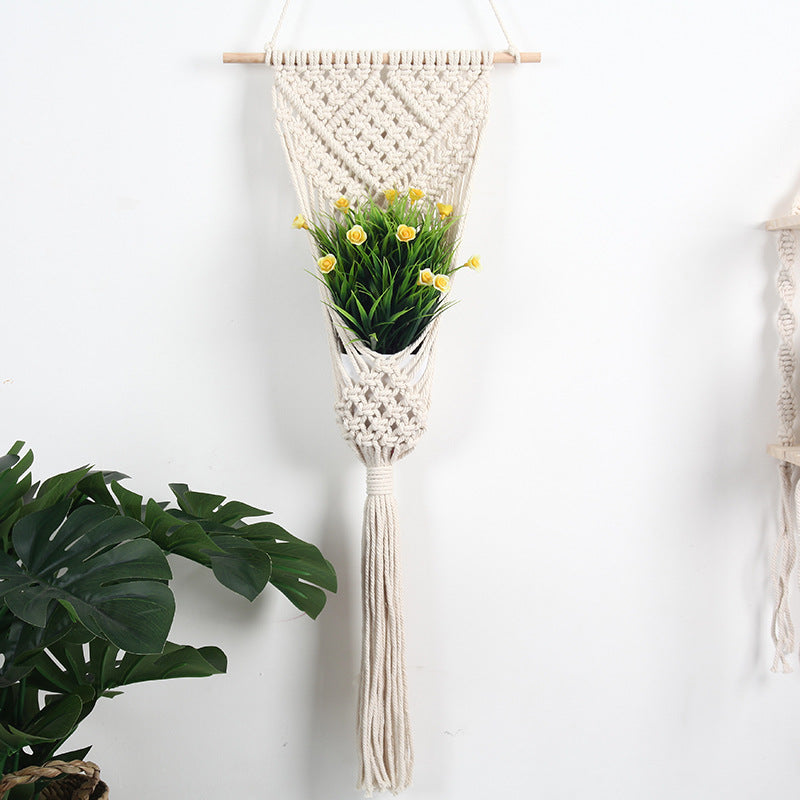 Woven Cotton Wall Flower Basket - main view