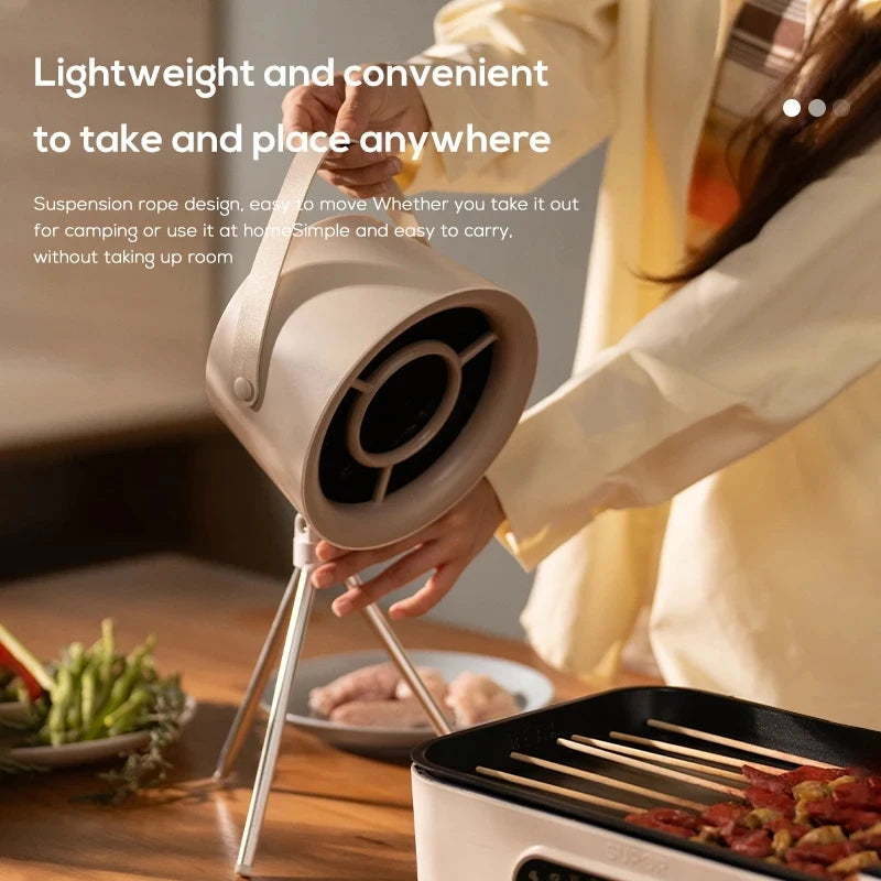 Portable Desktop Range Hood - extracting smoke while cooking