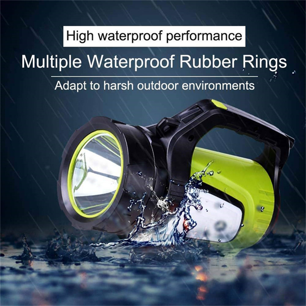 High-Power Rechargeable Spotlight Flashlight 6000LM - handle and strap