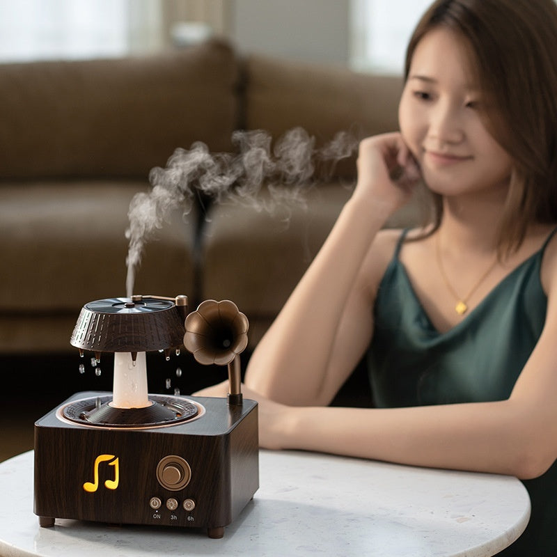 Retro gramophone aroma diffuser with Bluetooth speaker and white noise
