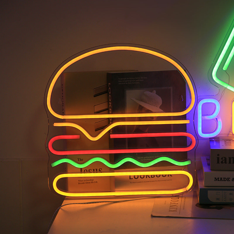 Acrylic LED Neon Letter Light Wall Decor - neon glow close-up