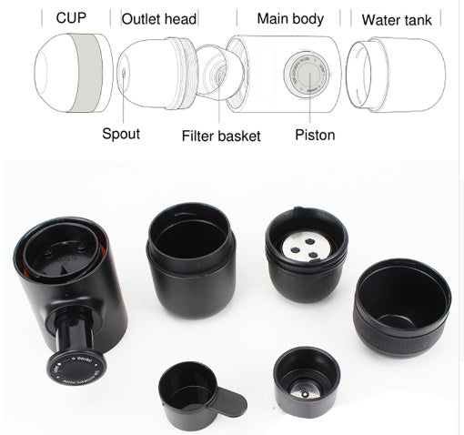 Portable Mini Coffee Machine - brewing espresso on the go