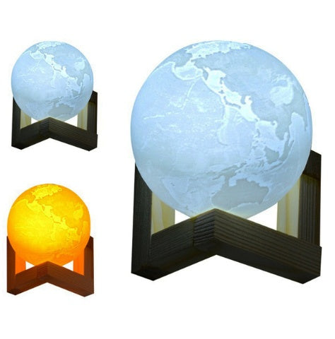 3D Earth and Jupiter Touch Mood Lamp - glowing in dark room