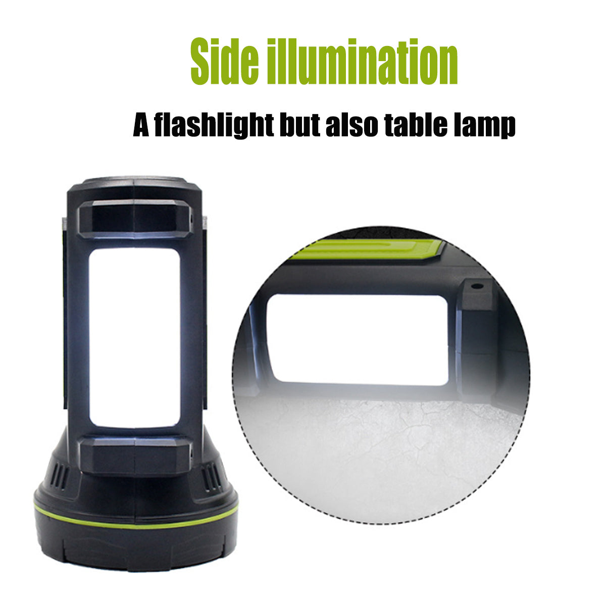2-in-1 Rechargeable LED Flashlight and Table Light - table light mode
