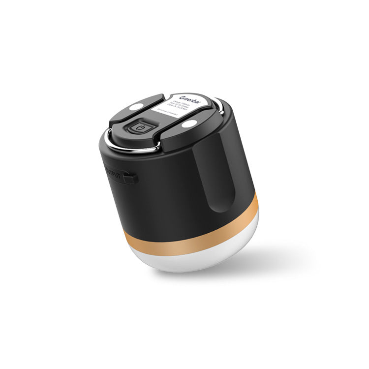 Outdoor Camping Tent Light and Power Bank - black-silver and black-gold colors