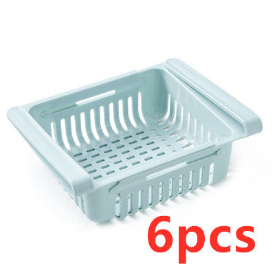 Stretchable Refrigerator Storage Baskets - on a countertop