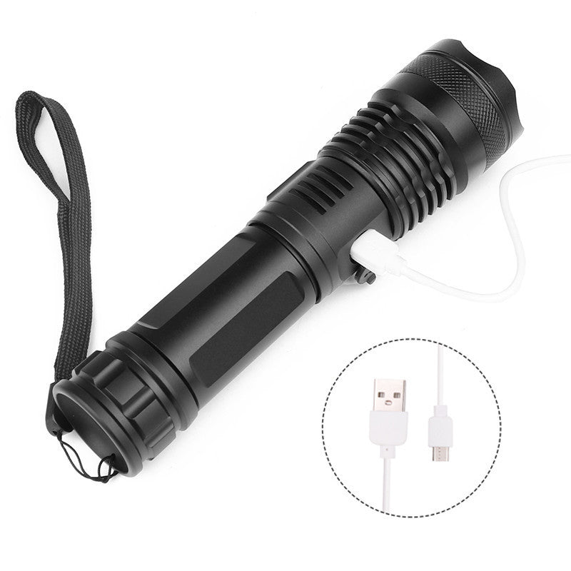 USB Rechargeable Zoom P50 Flashlight 5 Modes - long-range beam