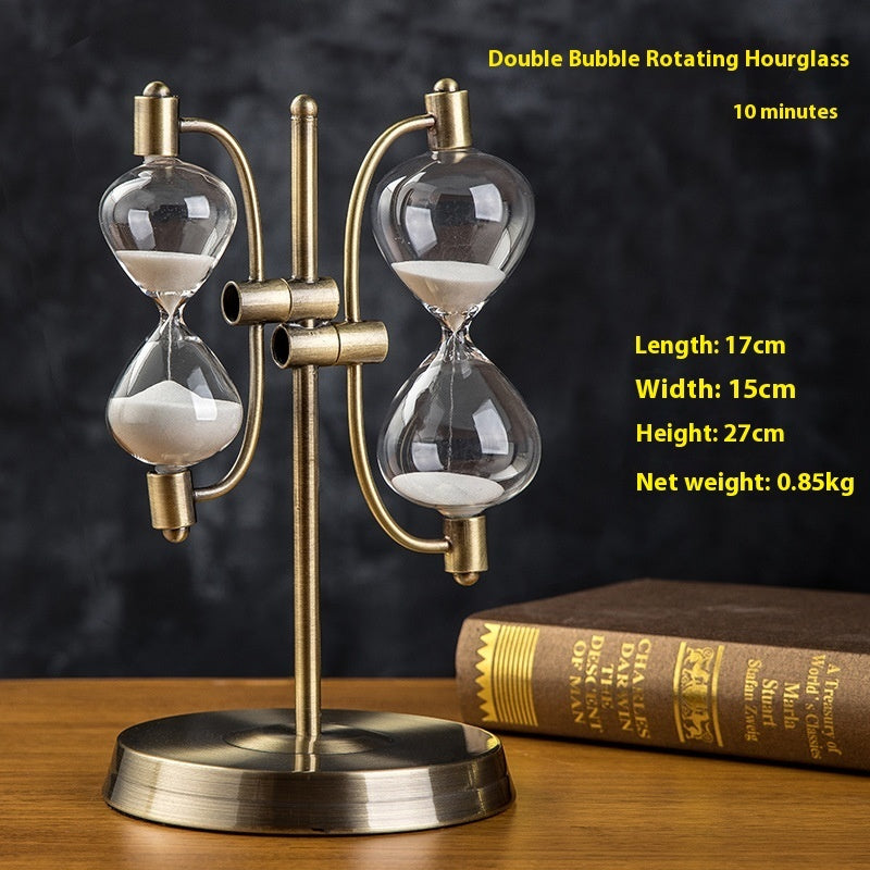 Wooden Hourglass Timer - held in hand for size