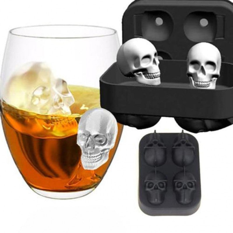 3D Skull Silicone Mould - finished skulls arranged together