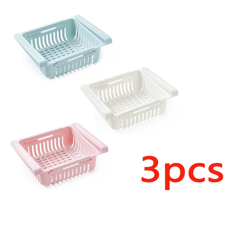 Stretchable Refrigerator Storage Baskets - holding fruits and vegetables