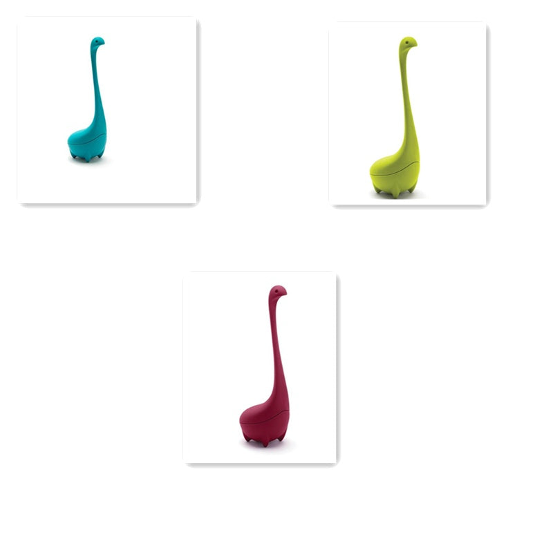 Dinosaur Standing Spoon - smooth glazed finish close-up