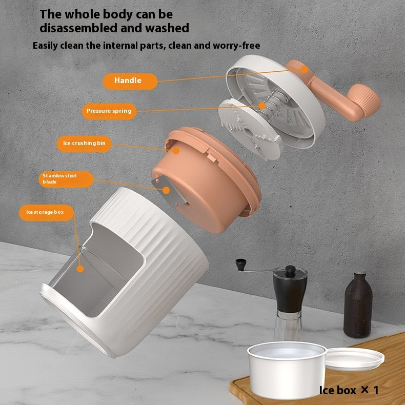 Hand-Cranked Ice Crusher - serving shaved ice