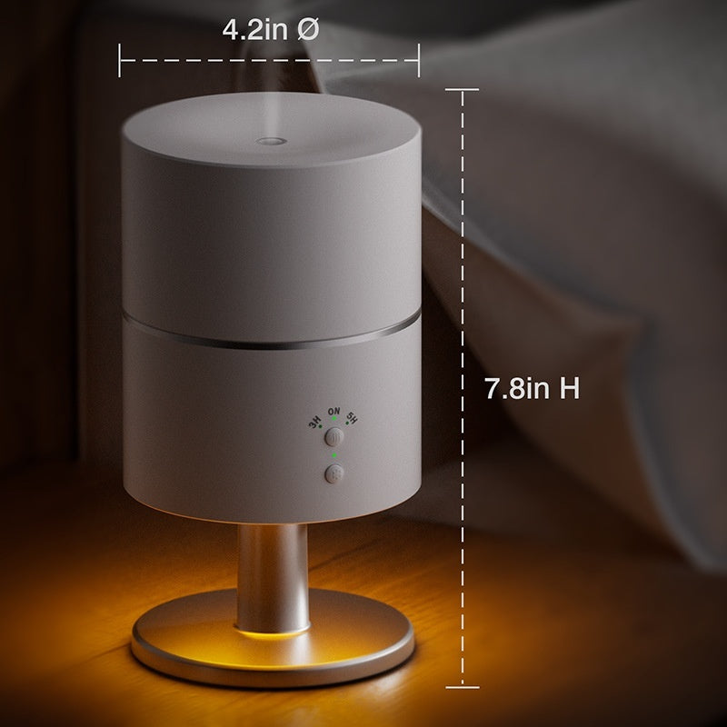 Desk lamp humidifier dimensions: 4.2 inch diameter and 7.8 inch height