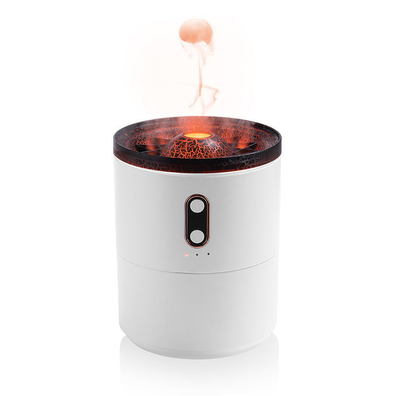 Volcanic Flame Jellyfish Aroma Diffuser - on a bedside table