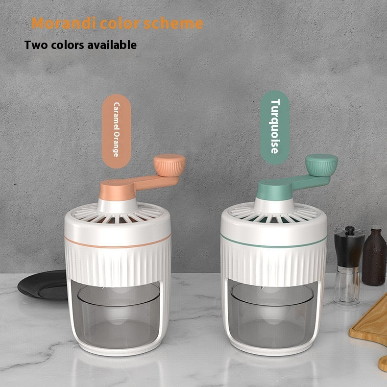 Hand-Cranked Ice Crusher - crushing ice with the crank
