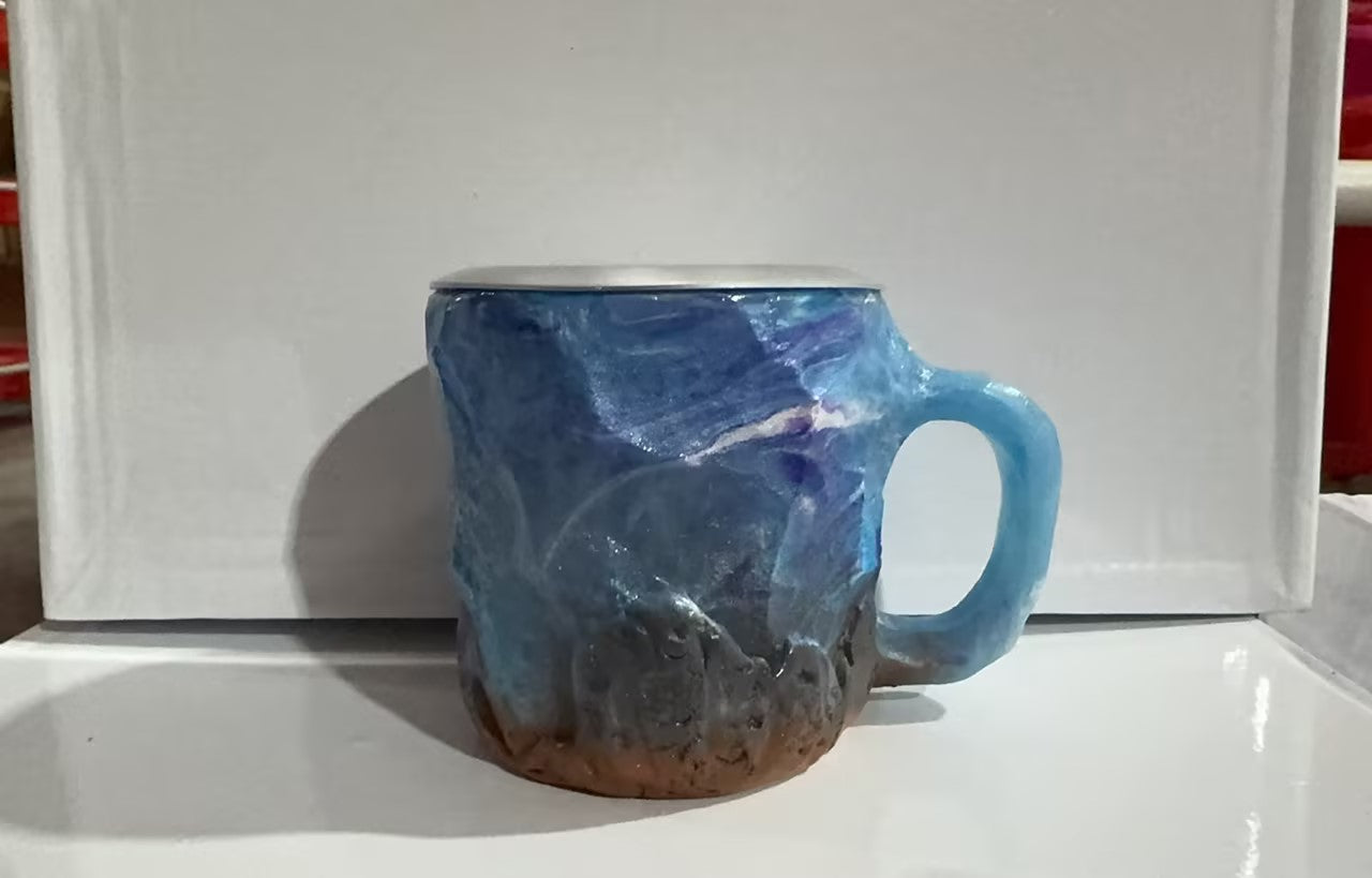 Crystal-Effect Resin Mug - mug beside a coffee pot