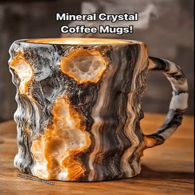 Crystal-Effect Resin Mug - size shown next to a standard cup