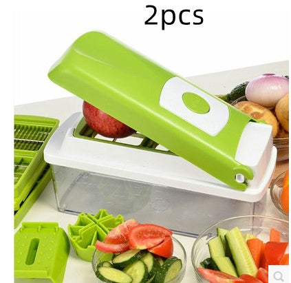 12-Piece Multifunctional Vegetable Chopper and Dicer - interchangeable blade inserts