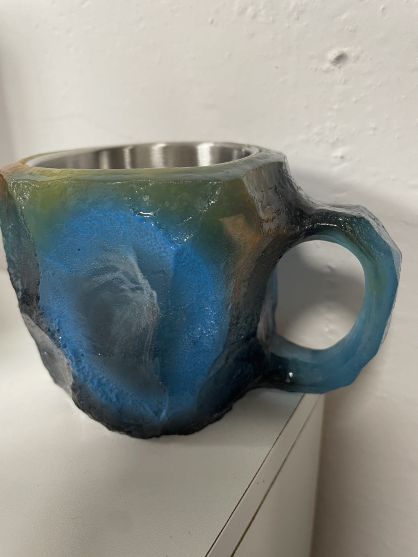 Crystal-Effect Resin Mug - gift box shown open