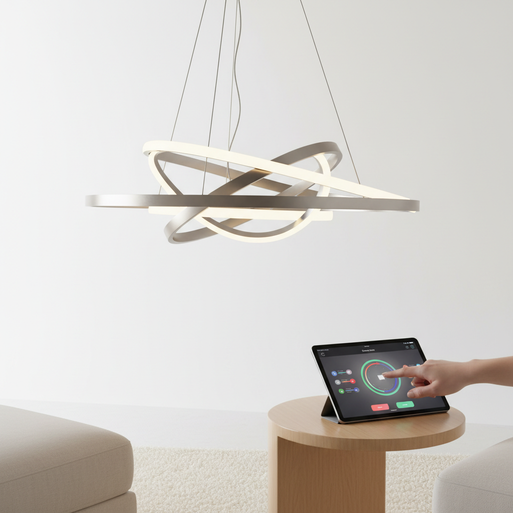 Smart LED Chandelier - installed on a ceiling